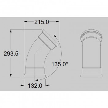 EUROCELT SUNRIDGE UG 110MM BEND PLAIN 45DEG EUROFIT