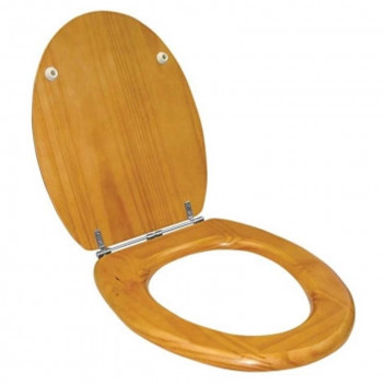 CHROME HINGE OAK TOILET SEAT