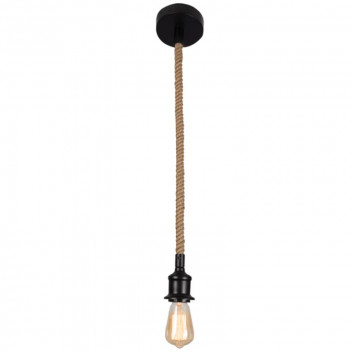 BRIGHTSTAR BLACK METAL PENDANT LIGHT WITH ROPE