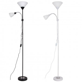 FLOOR LAMP WHITE METAL POLISH