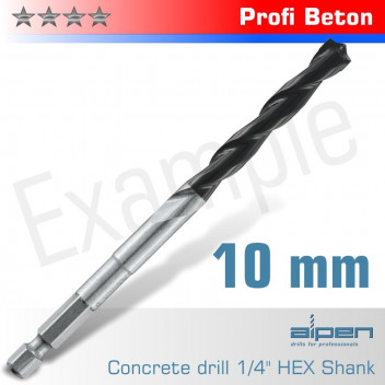 ALPEN CONCRETE PROFI BETON DRILL BIT 10MM HEX SHANK