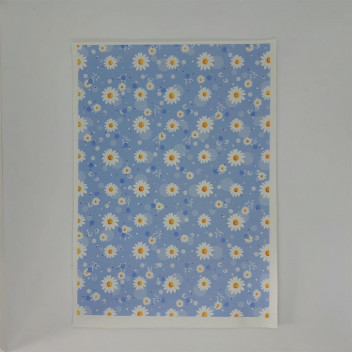 CRAFT BLUE DAISY FAUX LEATHER A4