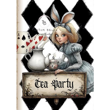 TEATIME IN WONDERLAND DECOUPAGE A4
