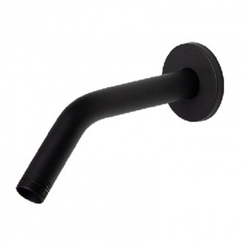 SHOWER ARM AND COVER PLATE BLACK 150MM.