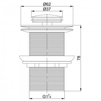 GIO BASIN WASTE UNSLOTTED 32X75MM