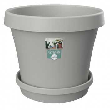 SEBO LIGHT GREY PLASTIC POT AND SAUCER SET 25CM