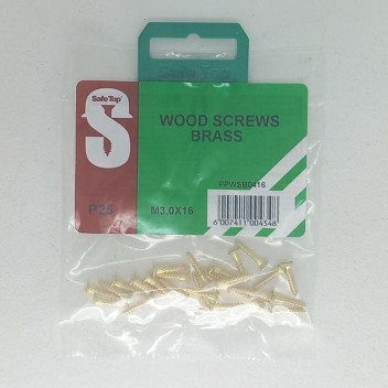 CSK BRASS WOOD SCREW 3.0X16MM 25PER PACK