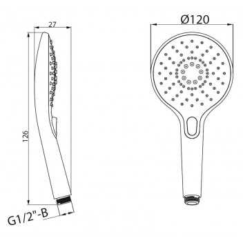 COBRA PAUSE ROUND CHROME HAND SHOWER