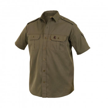 BOERBOEL MEN KALAHARI OLIVE SHORT SLEEVE SHIRT SIZE M