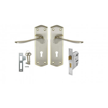 BOLTFIX RIMINI KEY LOCKSET BRASS PLATED 6INCH SAMSON.