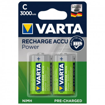 VARTA RECHARGEABLE BATTERY C 3000MAH 2PER PACK