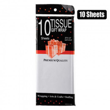 WHITE TISSUE PAPER 10X SHEETS 50X66CM