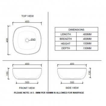 BIJIOU REVE WHITE FREESTANDING BASIN