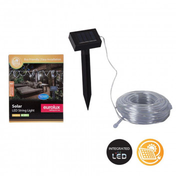 EUROLUX WHITE WARM SOLAR ROPE LIGHT