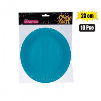 LIGHT BLUE PARTY PLATE 23CM 10PIECE