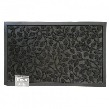 MASTERMAT BLACK LEAVES EXTERIOR COVERED INTERIOR MAT 450X750MM