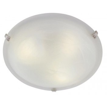 LIGHT CEILING ALABASTER C48SC SATIN CHROME ROUND 300MM EUROLUX