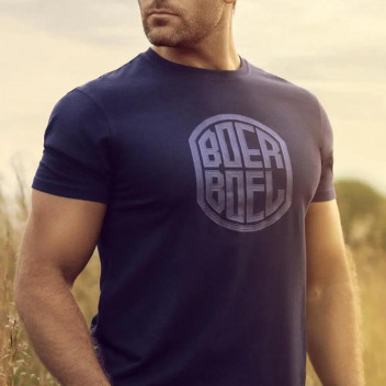 NAVY BEVEL PRINT MENS T-SHIRT XSMALL