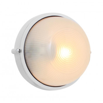 EUROLUX WHITE SMALL PLAIN ROUND BULKHEAD 180MM