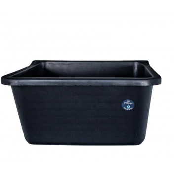 PVC BLACK SINGLE BOWL WASHTROUGH WITH BRACKET 480X420X430MM