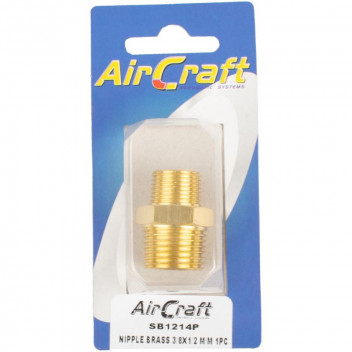 AIR CRAFT BRASS AIR CONNECTOR NIPPLE 3/8X2/1