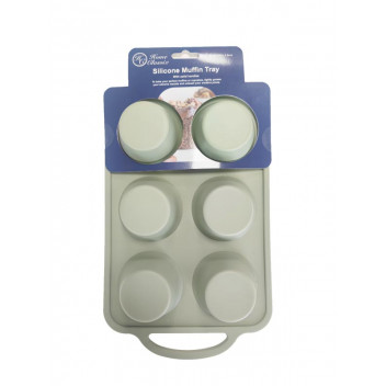 SILICONE MUFFIN TRAY WITH SOLID HANDLES 32.5X18X3.5CM