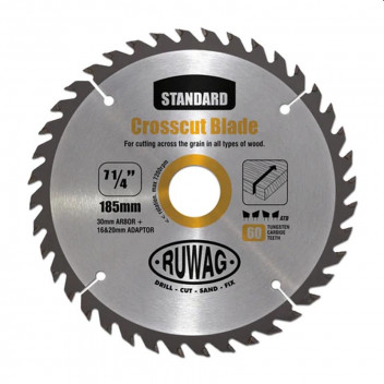 RUWAG STANDARD TCT CIRCULAR SAW BLADE FOR WOOD Z60 185MM
