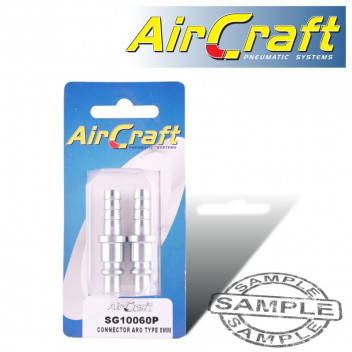 AIRCRAFT CONNECTOR ARO TYPE HOSE TAIL 8MM 2PACK