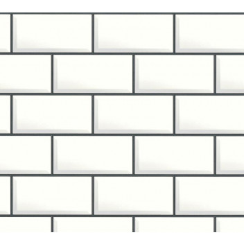 URBAN TILE WHITE WALLPAPER 10.05MX0.53M