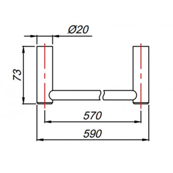 BLUTIDE SINGLE TOWEL RAIL 600MM.