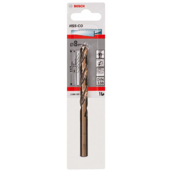 BOSCH HSS-COBALT 8 MM ï¿½117 MM DRILL BIT