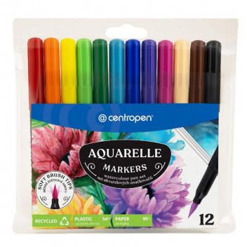 AQUARELLE PEN MARKERS 12?PIECE USE WITH WATERCOLOUR PAINT