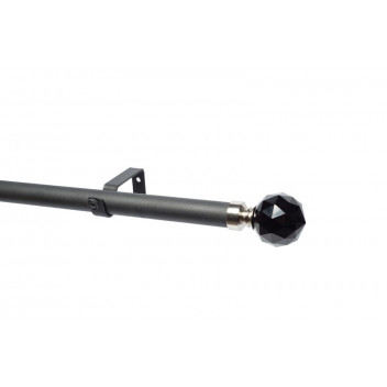 BLACK CRYSTAL BLACK POLE CURTAIN POLE SET 3M BLACK CRYSTAL BLACK POLE CURTAIN POLE SET 3M