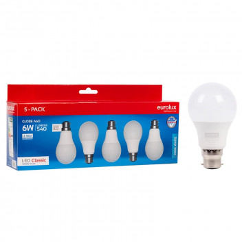 EUROLUX LED BULB A60 B22 6W 4000K