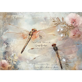 SERENADE OF DRAGONFLIES DECOUPAGE A3