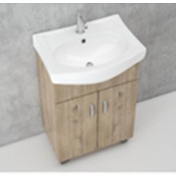 REESTANDING OAK DOUBLE DOOR WOOD BATHROOM CABINET 820X550X370MM