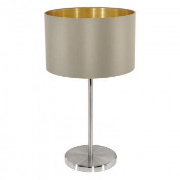 EUROLUX TAUPE AND GOLD MASERLO TABLE LAMP 230MM