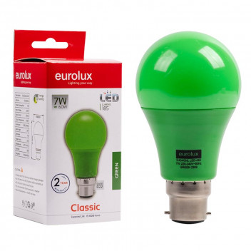 EUROLUX LED BULB A60 B22 7WATT GREEN