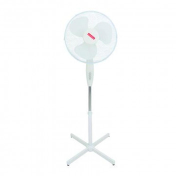 EUROLUX WHITE PLASTC AND STEEL PEDESTAL FAN 43.5CM 50W