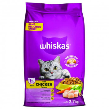 WHISKAS DRY CHICKEN ADULT CAT FOOD 2.7KG