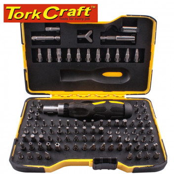TORK CRAFT SCREWDRIVER INSERT BIT SET IN STORAGE CASE ALL TYPES INCLU 101PC