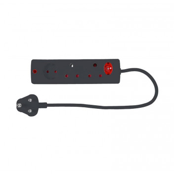 ELECTRICMATE BLACK MULTIPLUG 3WAY WITH OVERLOAD