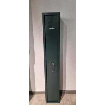 THIS GREEN RIFLE SAFE IS DESIGNED TO SECURELY STORE UP TO TWO RIFLES. IT PROVIDE