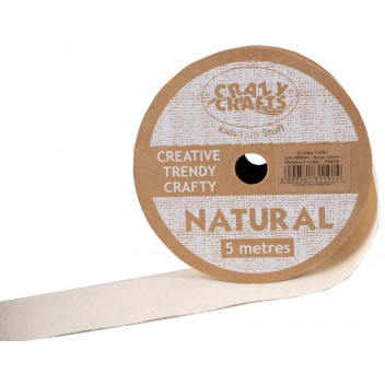 BEIGE CRAFT RIBBON JUTE 50MMX5M