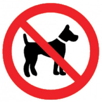 NO DOG SIGN RED 190X190MM