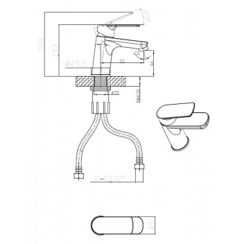 BIJIOU CHROME SAVOLE SHORT BASIN MIXER