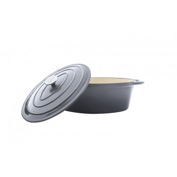 OVAL CASSEROLE (C/I)(6L)(GREY)