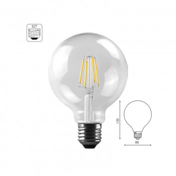 OLITE TRANSPARENT DIMMABLE E27 LED FILAMENT BULB G95 5W