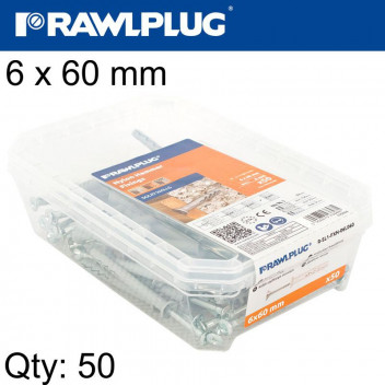 HAMMER IN FIXING COUNTERSUNK HEAD 6X40MM TUB 50PIECE