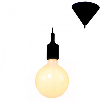 EUROLUX E27 SILICONE PENDANT WITH BLACK SUSPENSION CORD